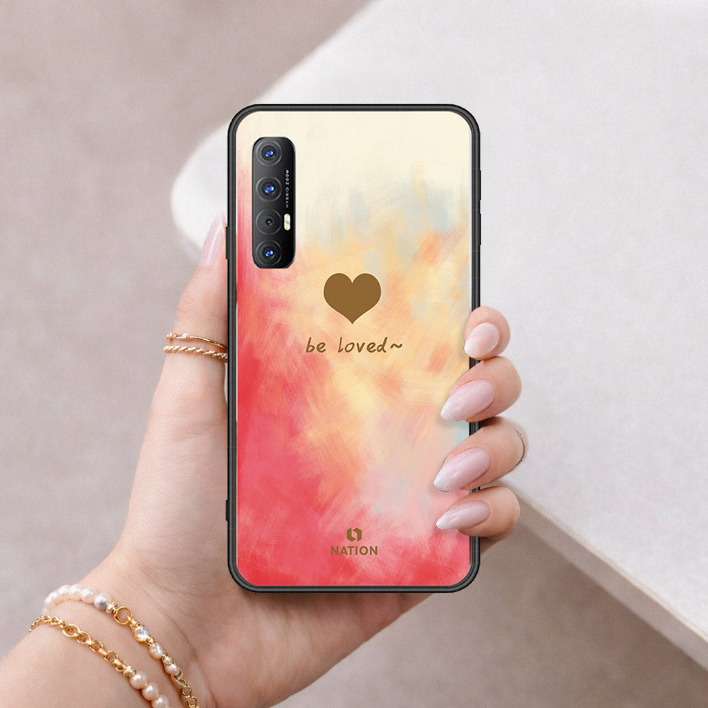 Oppo Reno 3 Pro Cover - Onation Heart Series - HQ Ultra Shine Premium Infinity Glass Soft Silicon Borders Case