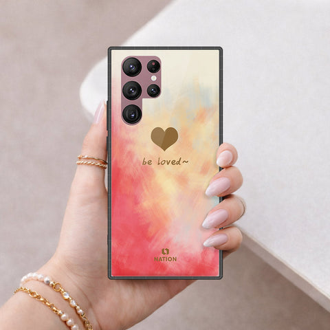 Samsung Galaxy S22 Ultra 5G Cover - Onation Heart Series - HQ Ultra Shine Premium Infinity Glass Soft Silicon Borders Case