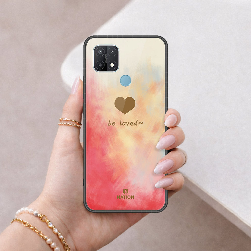 Oppo A15 Cover - Onation Heart Series - HQ Ultra Shine Premium Infinity Glass Soft Silicon Borders Case