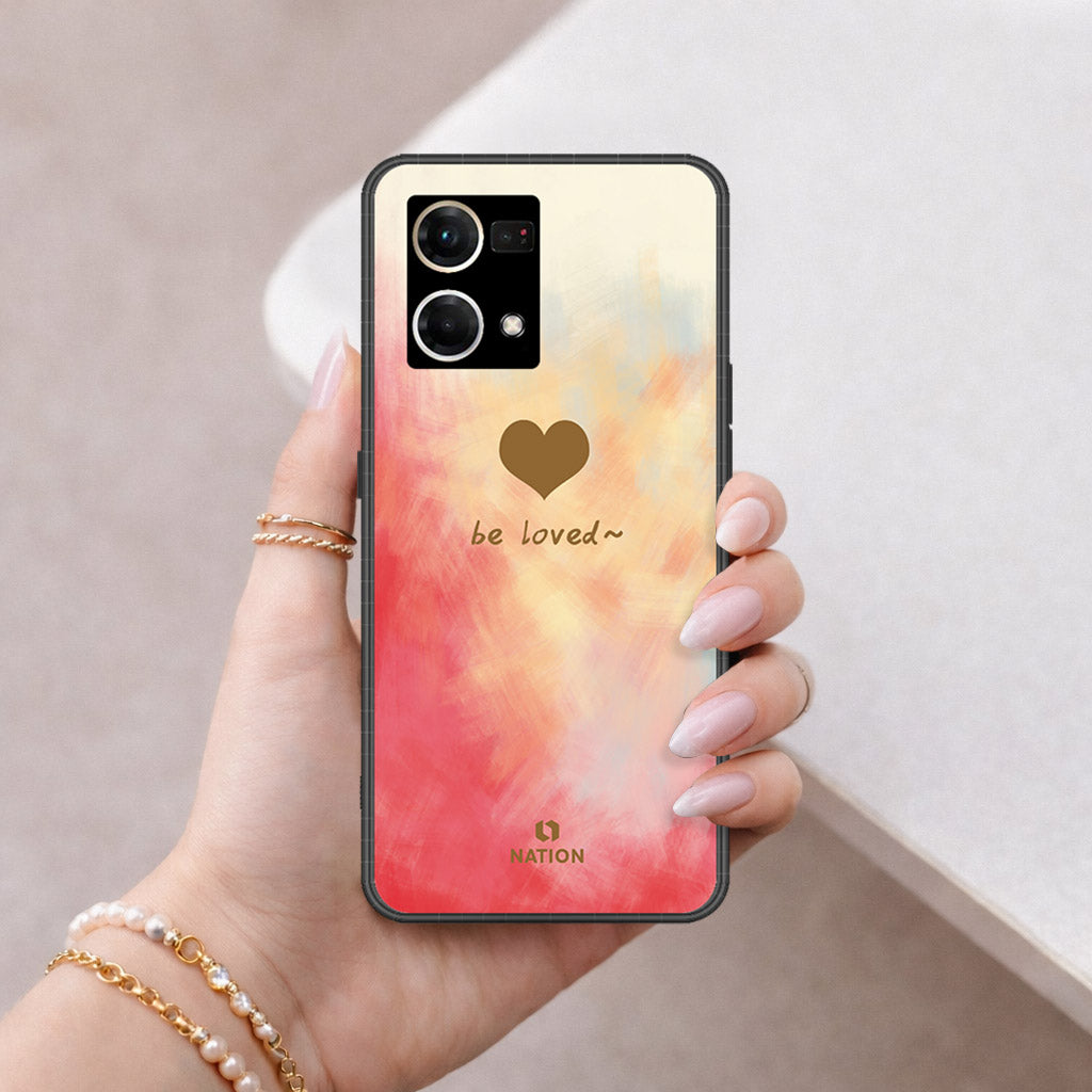 Oppo Reno 7 4G Cover - Onation Heart Series - HQ Ultra Shine Premium Infinity Glass Soft Silicon Borders Case