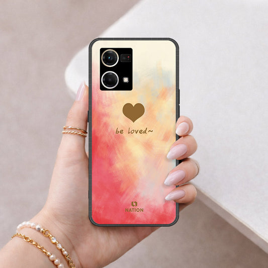 Oppo Reno 8 4G Cover - Onation Heart Series - HQ Ultra Shine Premium Infinity Glass Soft Silicon Borders Case
