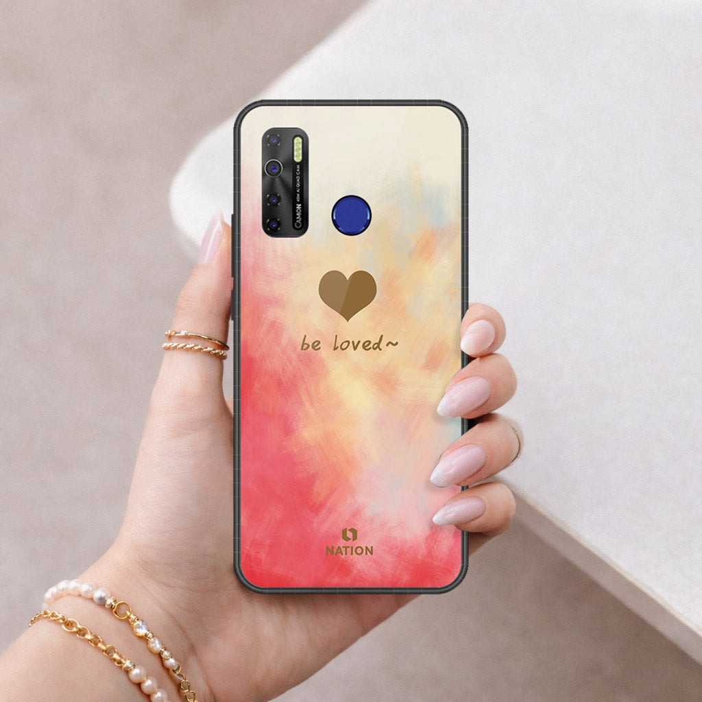 Infinix Hot 9 Pro Cover - Onation Heart Series - HQ Ultra Shine Premium Infinity Glass Soft Silicon Borders Case (Fast Delivery)(W)