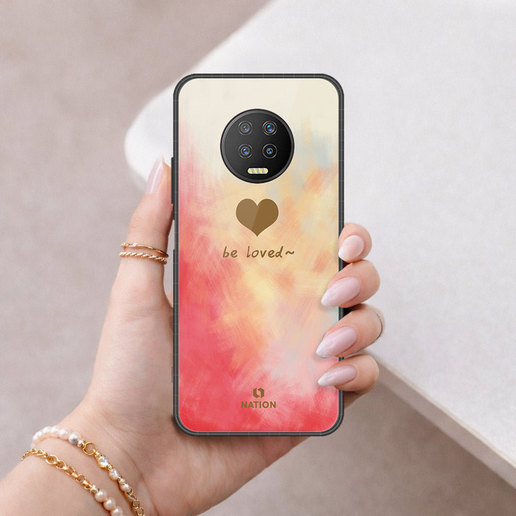 Infinix Note 7 Cover - Onation Heart Series - HQ Ultra Shine Premium Infinity Glass Soft Silicon Borders Case