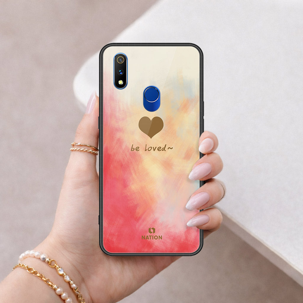 Realme 3 Pro Cover - Onation Heart Series - HQ Ultra Shine Premium Infinity Glass Soft Silicon Borders Case