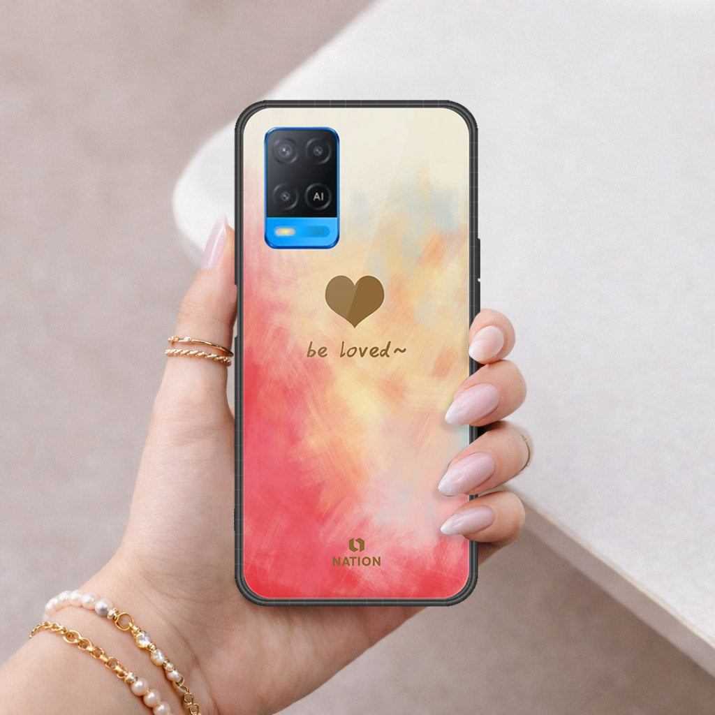 Oppo A54 4G Cover - Onation Heart Series - HQ Ultra Shine Premium Infinity Glass Soft Silicon Borders Case