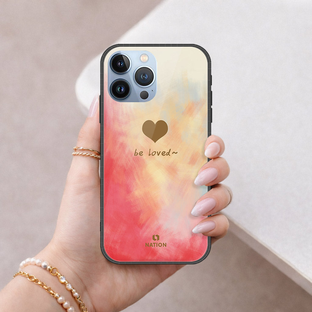 iPhone 14 Pro Max Cover - Onation Heart Series - HQ Ultra Shine Premium Infinity Glass Soft Silicon Borders Case