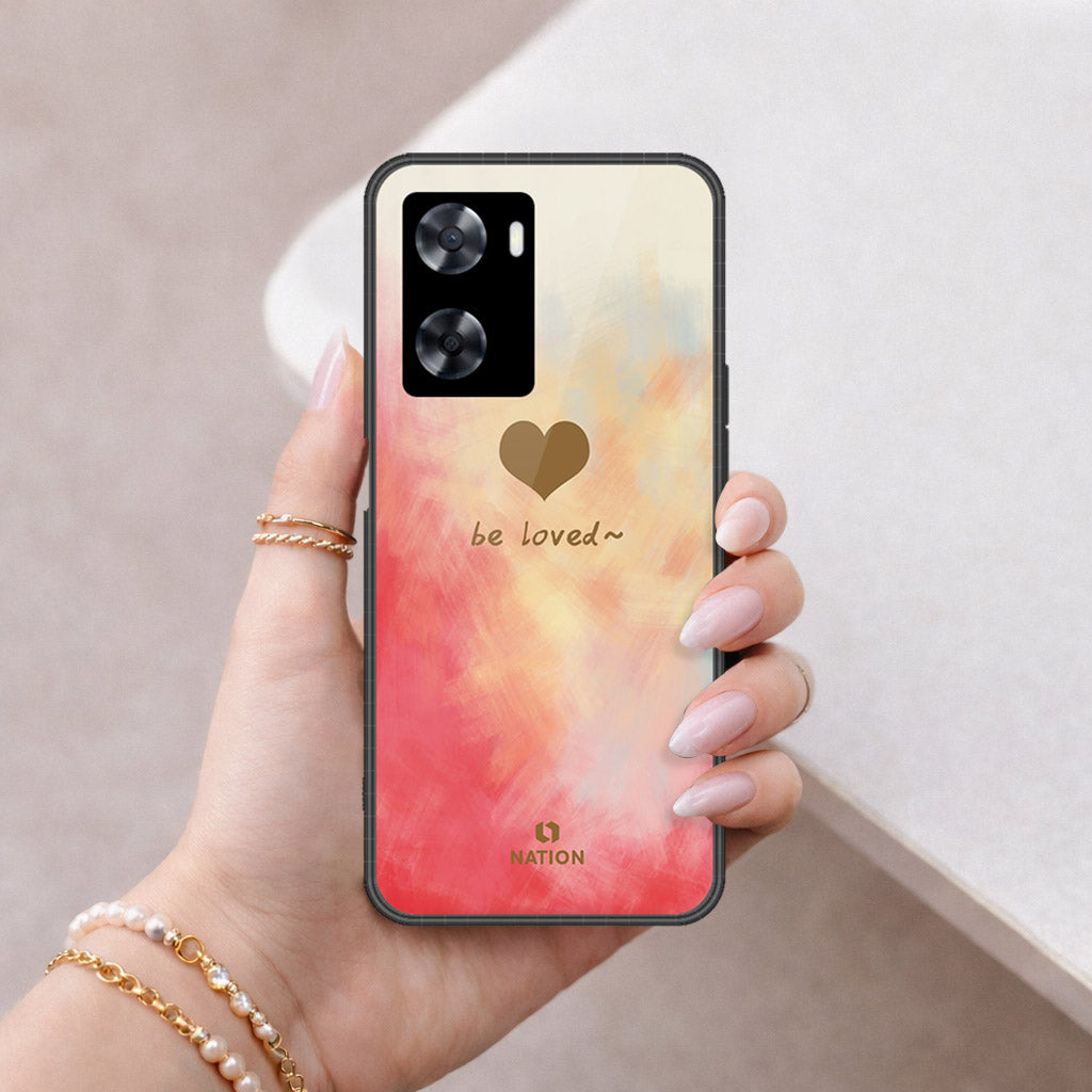 Oppo A77s Cover - Onation Heart Series - HQ Ultra Shine Premium Infinity Glass Soft Silicon Borders Case
