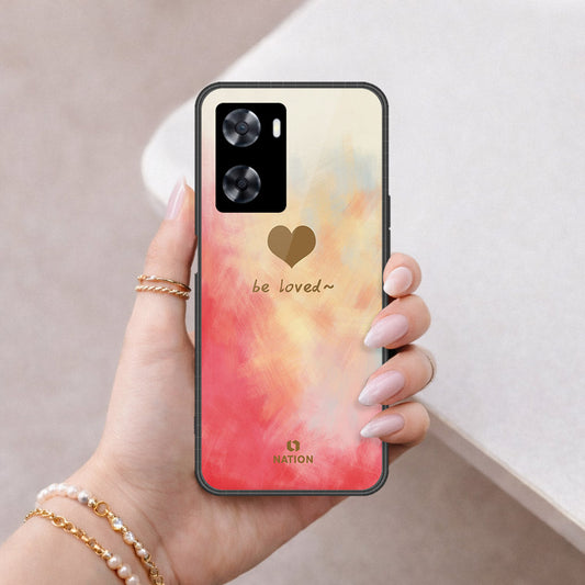 Oppo A57 4G 2022 Cover - Onation Heart Series - HQ Ultra Shine Premium Infinity Glass Soft Silicon Borders Case