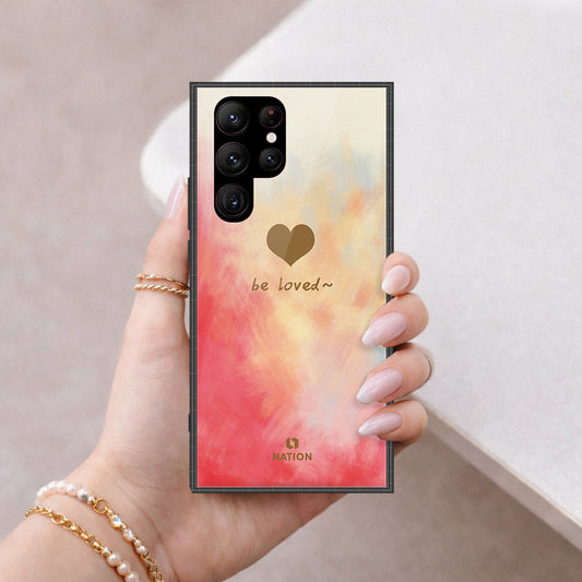 Samsung Galaxy S23 Ultra 5G Cover - ONation Heart Series - HQ Ultra Shine Premium Infinity Glass Soft Silicon Borders Case