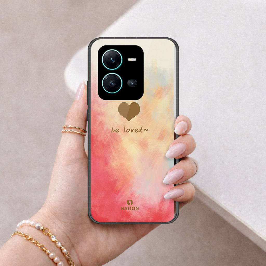 Vivo V25 5G Cover - Onation Heart Series - HQ Ultra Shine Premium Infinity Glass Soft Silicon Borders Case