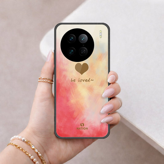 Vivo X90 Pro Cover - Onation Heart Series - HQ Ultra Shine Premium Infinity Glass Soft Silicon Borders Case