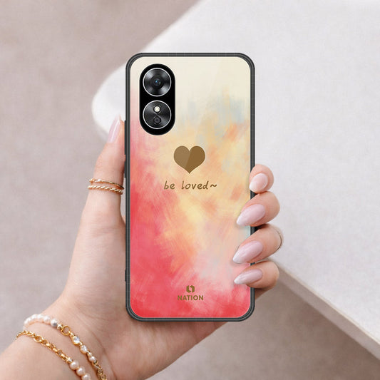 Oppo A17 Cover - Onation Heart Series - HQ Ultra Shine Premium Infinity Glass Soft Silicon Borders Case