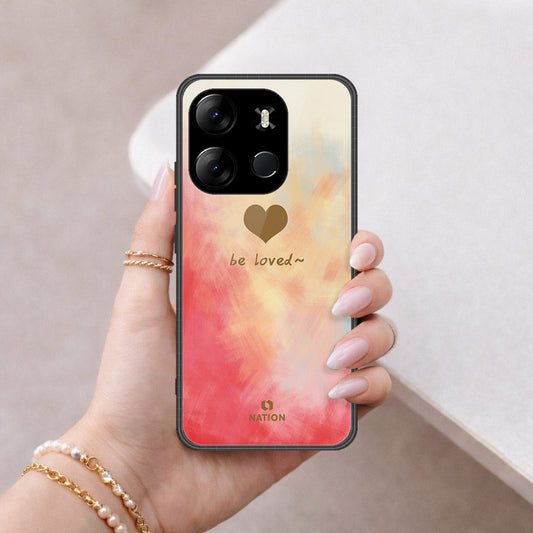 Infinix Smart 7 Cover - Onation Heart Series - HQ Ultra Shine Premium Infinity Glass Soft Silicon Borders Case