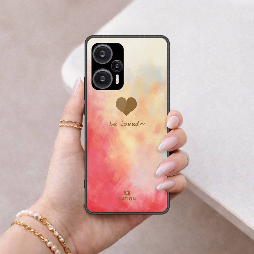 Xiaomi Redmi Note 12 Turbo Cover - Onation Heart Series - HQ Ultra Shine Premium Infinity Glass Soft Silicon Borders Case