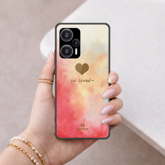 Xiaomi Redmi Note 12 Turbo Cover - Onation Heart Series - HQ Ultra Shine Premium Infinity Glass Soft Silicon Borders Case