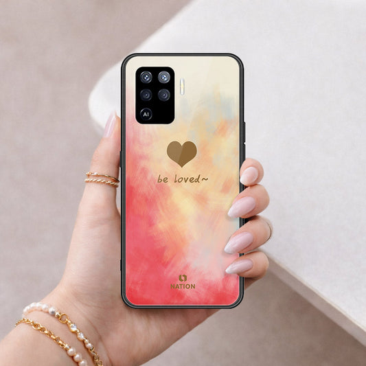 Oppo Reno 5 Lite Cover - Onation Heart Series - HQ Ultra Shine Premium Infinity Glass Soft Silicon Borders Case