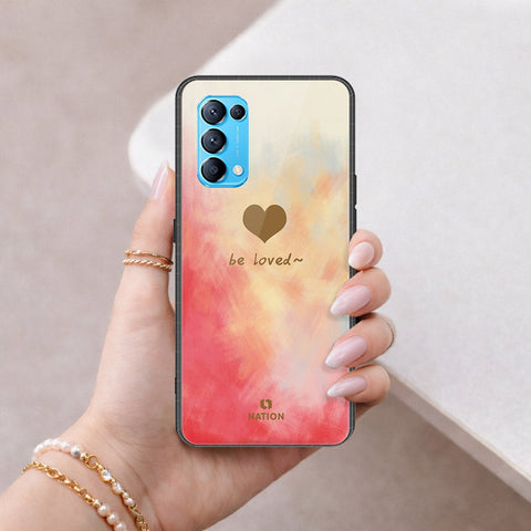 Oppo Reno 5 4G Cover - Onation Heart Series - HQ Ultra Shine Premium Infinity Glass Soft Silicon Borders Case