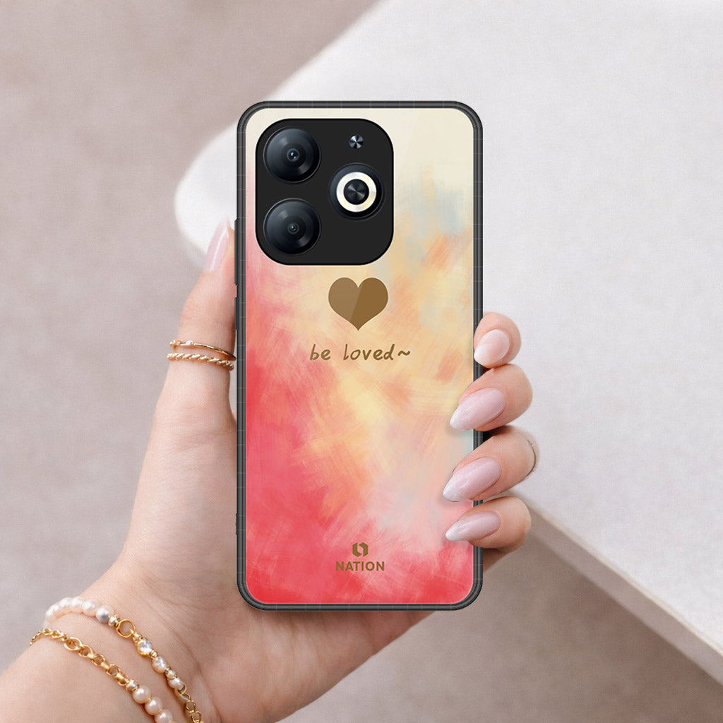 Infinix Smart 8 Plus Cover - Onation Heart Series - HQ Ultra Shine Premium Infinity Glass Soft Silicon Borders Case