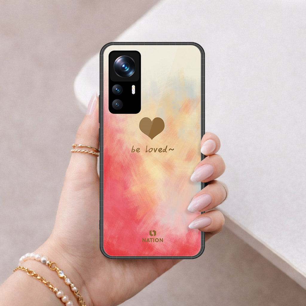 Xiaomi 12 Cover - Onation Heart Series - HQ Ultra Shine Premium Infinity Glass Soft Silicon Borders Case