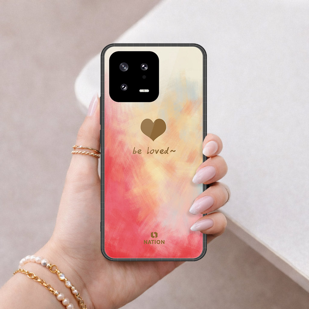Xiaomi 13 Cover - Onation Heart Series - HQ Ultra Shine Premium Infinity Glass Soft Silicon Borders Case