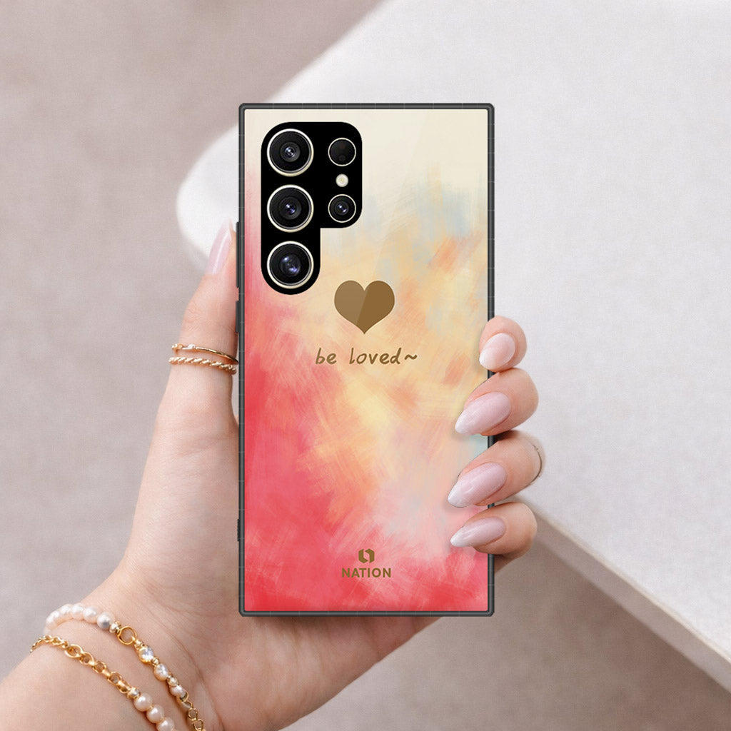 Samsung Galaxy S25 Ultra Cover - Onation Heart Series - HQ Ultra Shine Premium Infinity Glass Soft Silicon Borders Case