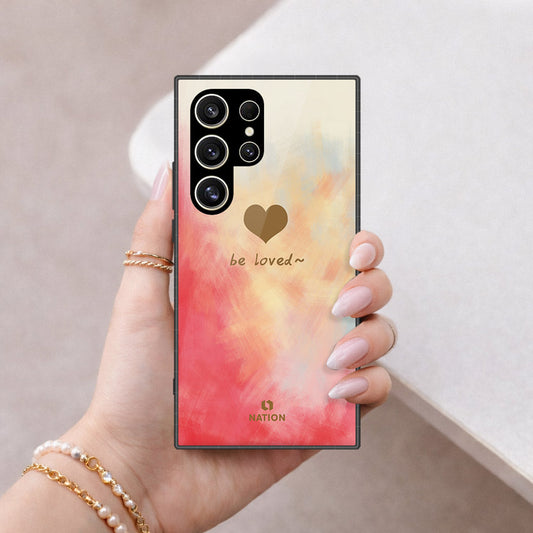 Samsung Galaxy S24 Ultra Cover - Onation Heart Series - HQ Ultra Shine Premium Infinity Glass Soft Silicon Borders Case