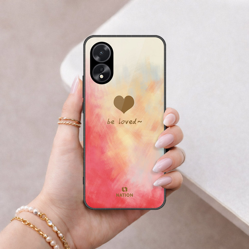 Oppo A38 Cover - Onation Heart Series - HQ Ultra Shine Premium Infinity Glass Soft Silicon Borders Case