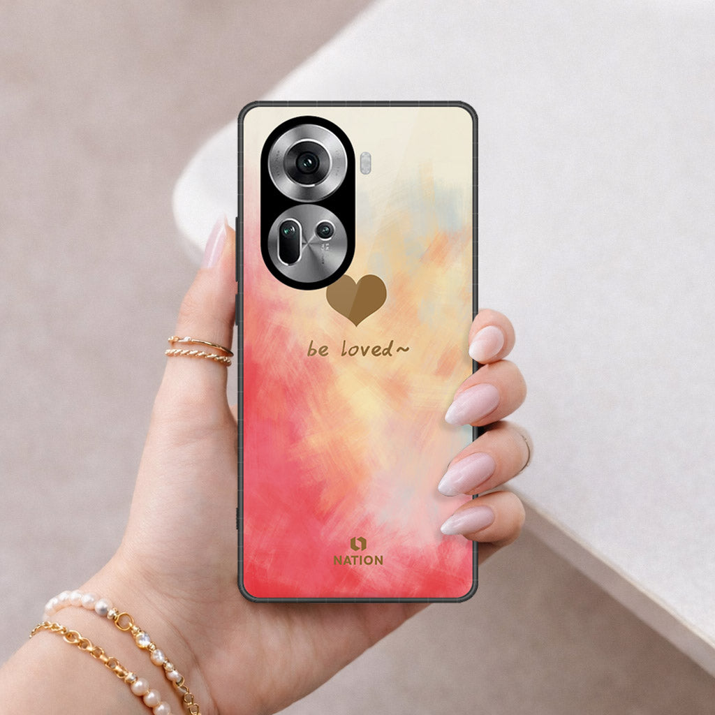 Oppo Reno 11 5G Cover - Onation Heart Series - HQ Ultra Shine Premium Infinity Glass Soft Silicon Borders Case