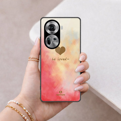 Oppo Reno 11 5G Cover - Onation Heart Series - HQ Ultra Shine Premium Infinity Glass Soft Silicon Borders Case