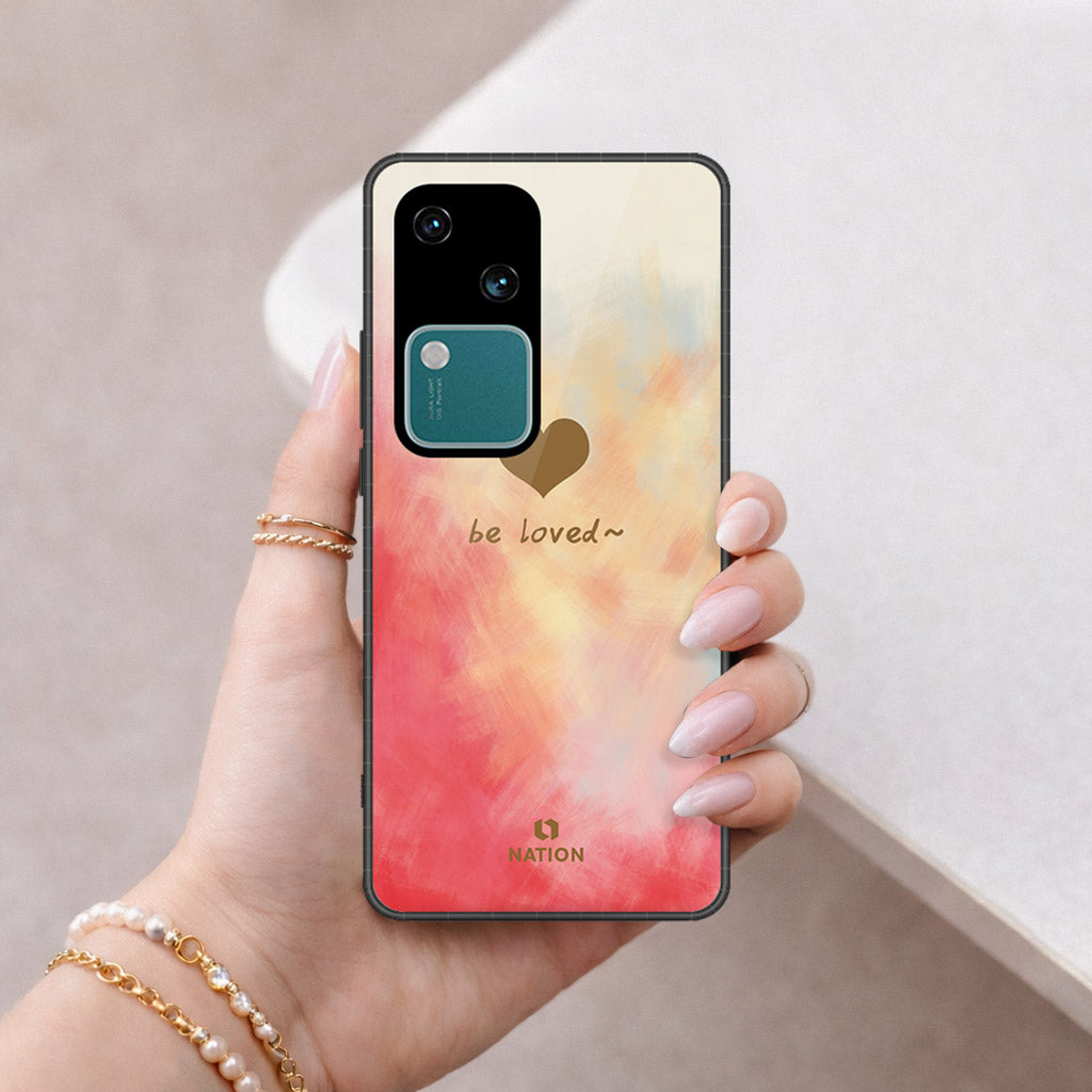Vivo V30 Cover - Onation Heart Series - HQ Ultra Shine Premium Infinity Glass Soft Silicon Borders Case