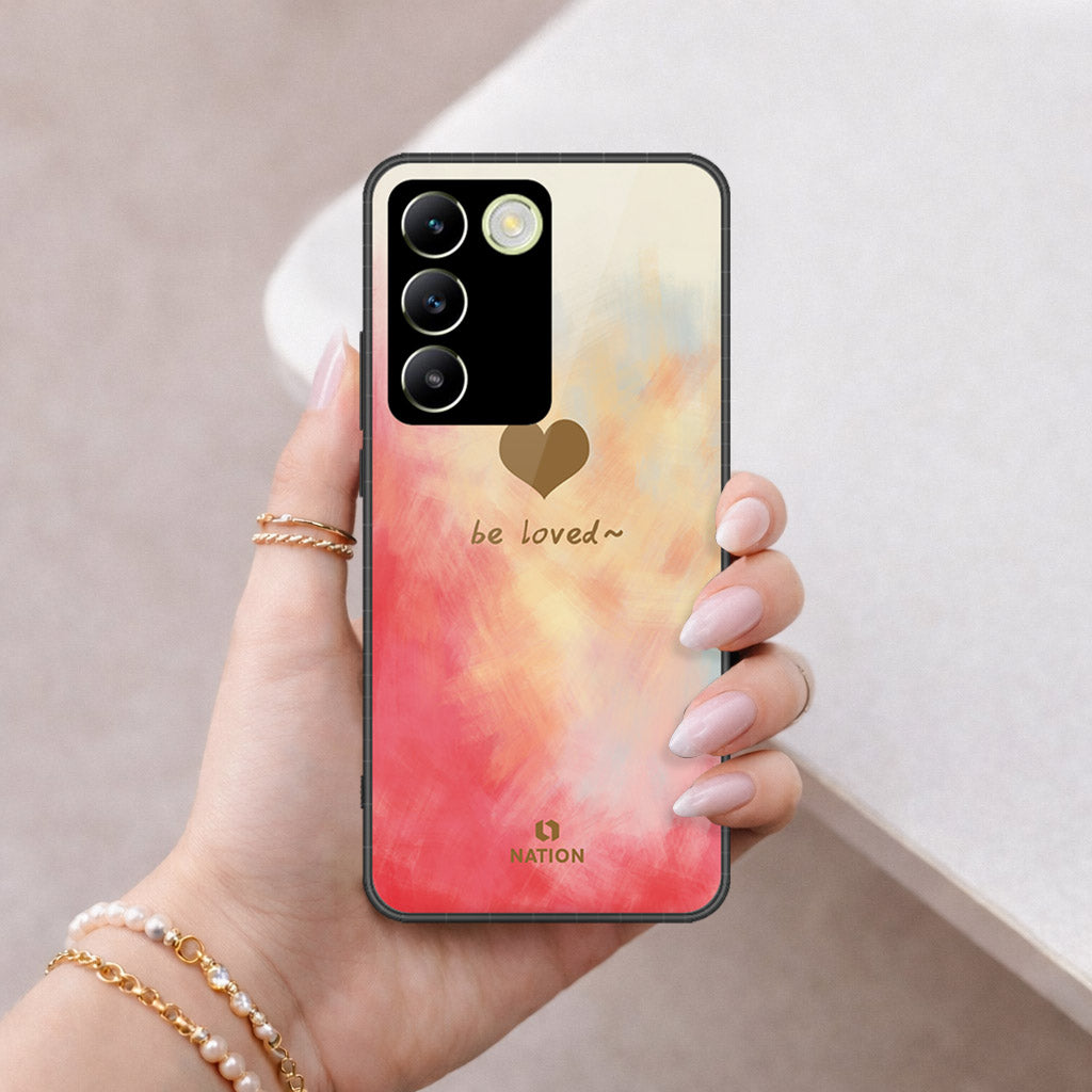 Vivo V30 Lite 4G Cover - Onation Heart Series - HQ Ultra Shine Premium Infinity Glass Soft Silicon Borders Case