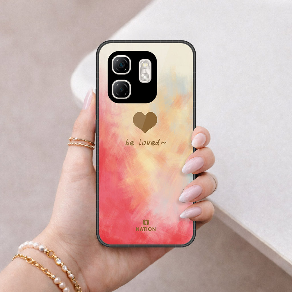 Infinix Smart 9 Cover - Onation Heart Series - HQ Ultra Shine Premium Infinity Glass Soft Silicon Borders Case