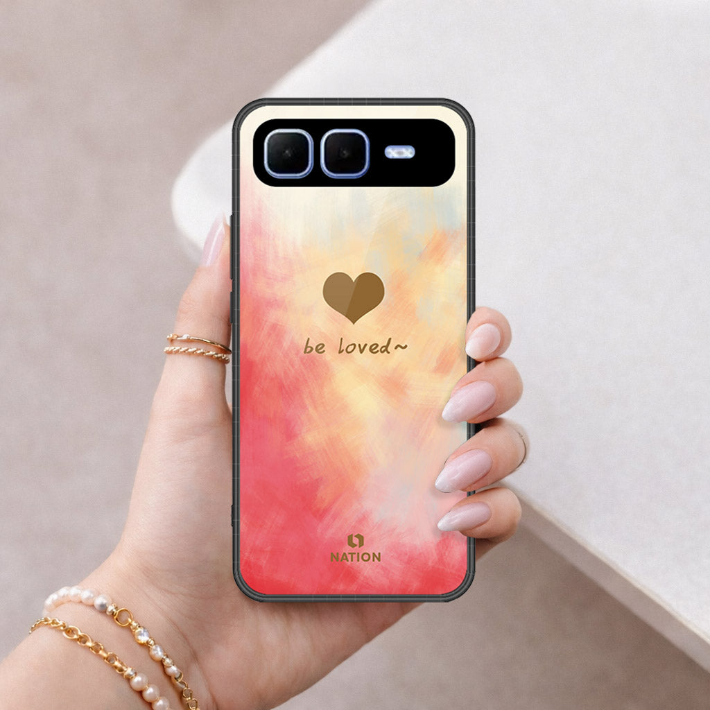Infinix Smart 10 Plus Cover - Onation Heart Series - HQ Ultra Shine Premium Infinity Glass Soft Silicon Borders Case