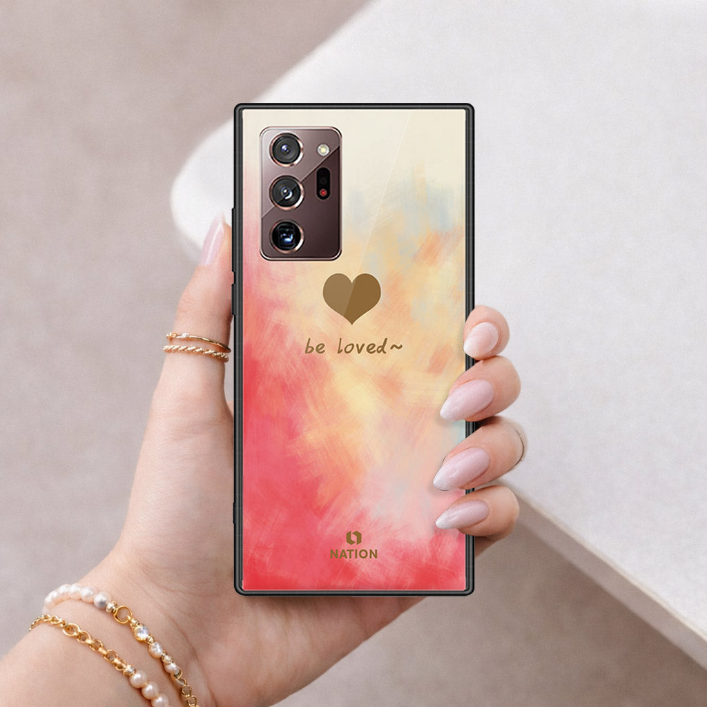 Samsung Galaxy Note 20 Ultra Cover - Onation Heart Series - HQ Ultra Shine Premium Infinity Glass Soft Silicon Borders Case