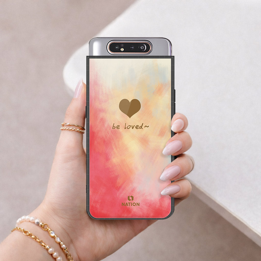 Samsung Galaxy A80 Cover - Onation Heart Series - HQ Ultra Shine Premium Infinity Glass Soft Silicon Borders Case