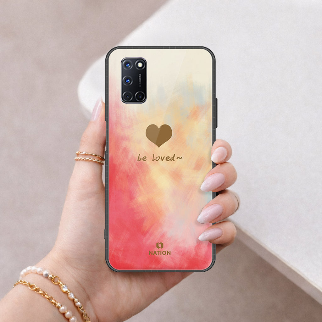 Oppo A92 Cover - Onation Heart Series - HQ Ultra Shine Premium Infinity Glass Soft Silicon Borders Case