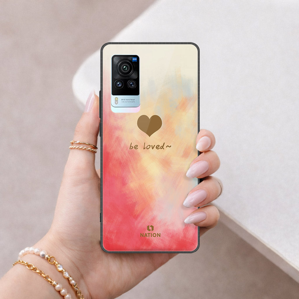 Vivo X60 Pro Cover - Onation Heart Series - HQ Ultra Shine Premium Infinity Glass Soft Silicon Borders Case