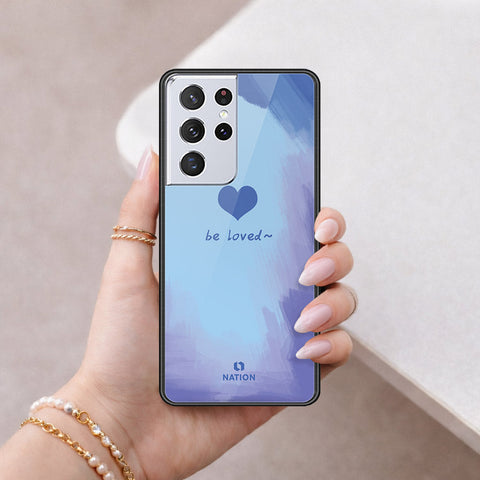 Samsung Galaxy S21 Ultra 5G Cover - Onation Heart Series - HQ Ultra Shine Premium Infinity Glass Soft Silicon Borders Case