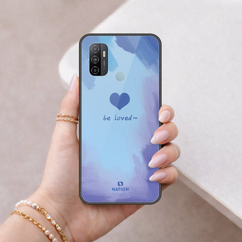 Oppo A53 Cover - Onation Heart Series - HQ Ultra Shine Premium Infinity Glass Soft Silicon Borders Case