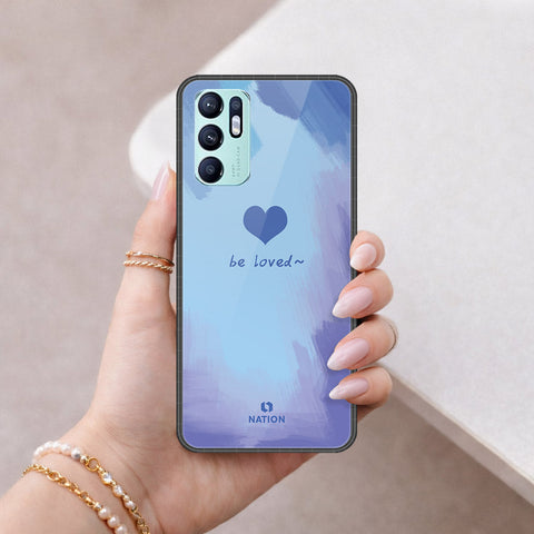 Oppo Reno 6 Cover - Onation Heart Series - HQ Ultra Shine Premium Infinity Glass Soft Silicon Borders Case
