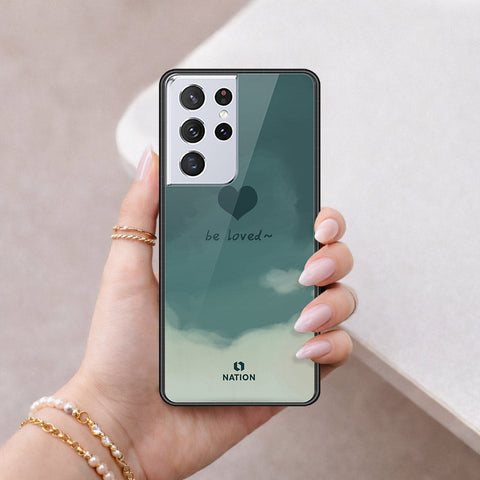 Samsung Galaxy S21 Ultra 5G Cover - Onation Heart Series - HQ Ultra Shine Premium Infinity Glass Soft Silicon Borders Case