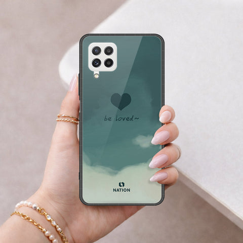 Samsung Galaxy A22 Cover - Onation Heart Series - HQ Ultra Shine Premium Infinity Glass Soft Silicon Borders Case