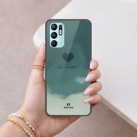 Oppo Reno 6 Cover - Onation Heart Series - HQ Ultra Shine Premium Infinity Glass Soft Silicon Borders Case