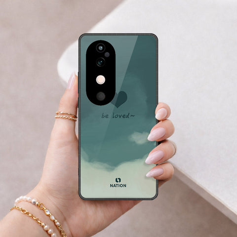 Vivo V40 Cover - Onation Heart Series - HQ Ultra Shine Premium Infinity Glass Soft Silicon Borders Case