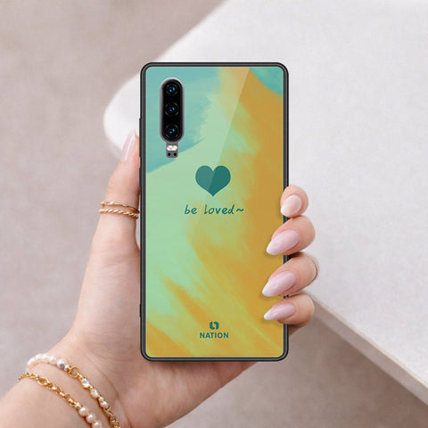 Huawei P30 Cover - Onation Heart Series - HQ Ultra Shine Premium Infinity Glass Soft Silicon Borders Case