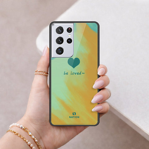 Samsung Galaxy S21 Ultra 5G Cover - Onation Heart Series - HQ Ultra Shine Premium Infinity Glass Soft Silicon Borders Case