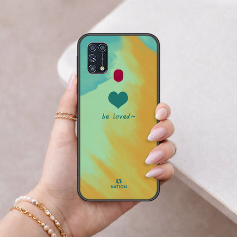 Samsung Galaxy M21s Cover - Onation Heart Series - HQ Ultra Shine Premium Infinity Glass Soft Silicon Borders Case