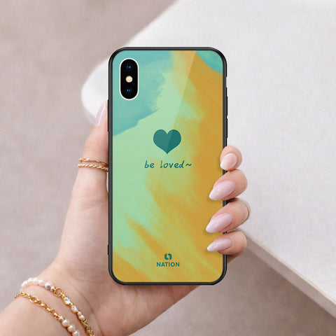 iPhone XS / X - Onation Heart Series - HQ Ultra Shine Premium Infinity Glass Soft Silicon Borders Case