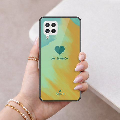 Samsung Galaxy A22 Cover - Onation Heart Series - HQ Ultra Shine Premium Infinity Glass Soft Silicon Borders Case