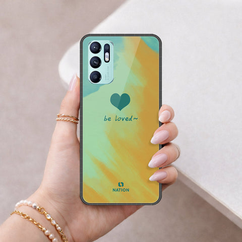 Oppo Reno 6 Cover - Onation Heart Series - HQ Ultra Shine Premium Infinity Glass Soft Silicon Borders Case